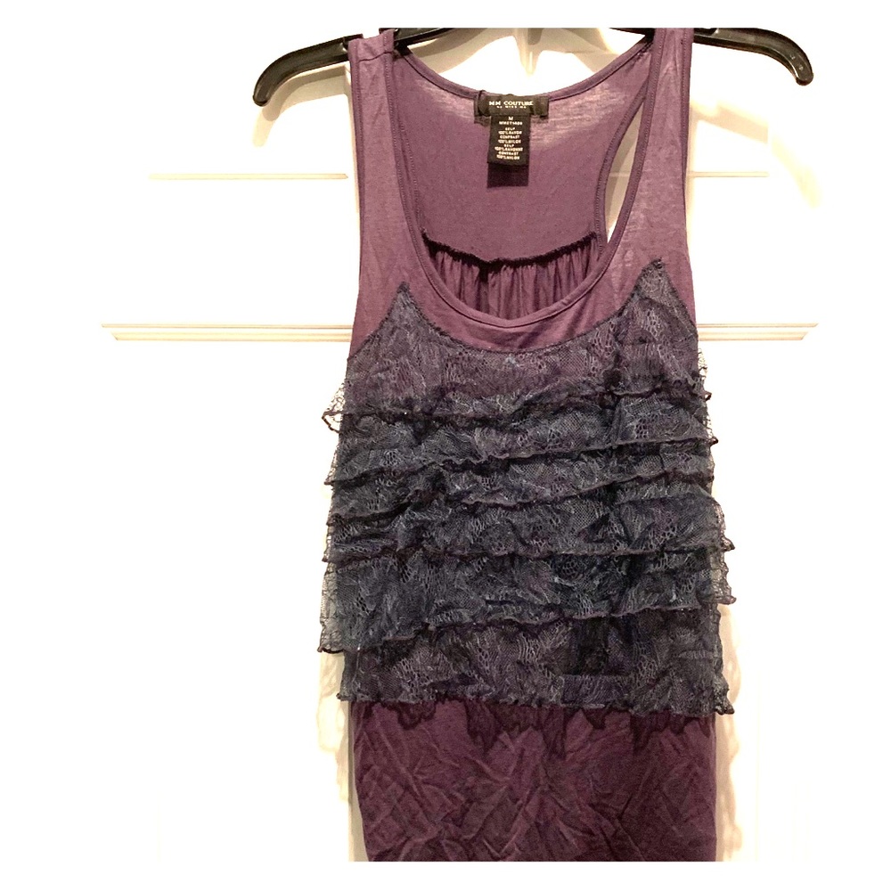 MM Couture shirt sleeveless w/ ruffles size M